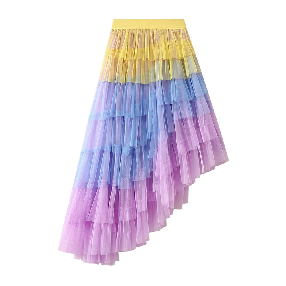 
                      
                        Rainbow Tutu Asymmetrical Swing Skirt
                      
                    