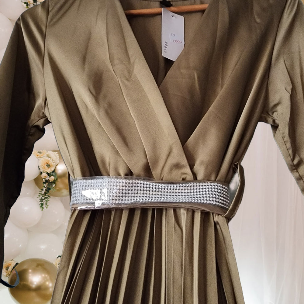 
                      
                        Long Sleeve Pleated Maxi Dress
                      
                    