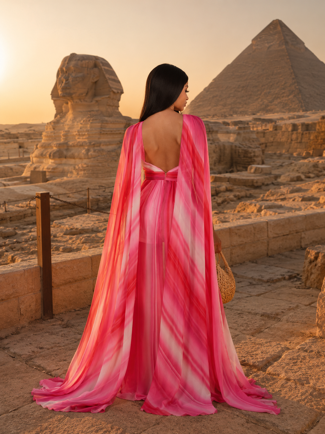 l'atiste maxi dress L'Atiste Knitted Color-block Maxi Dress with Gold Chain Size 3XL