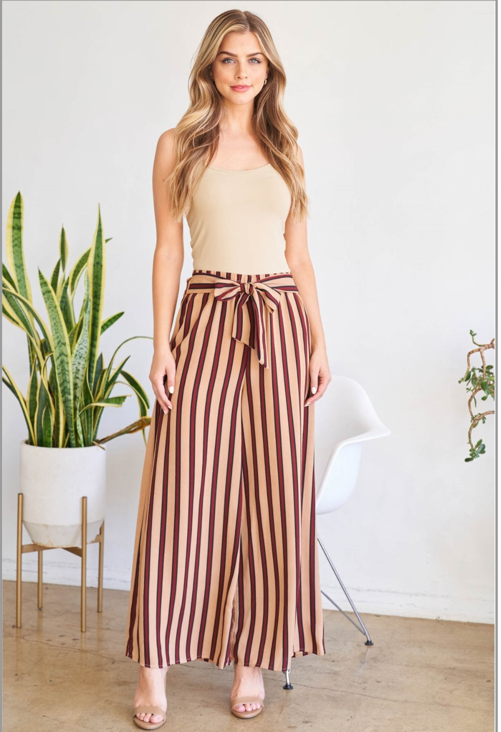 Tan Stripes Pants