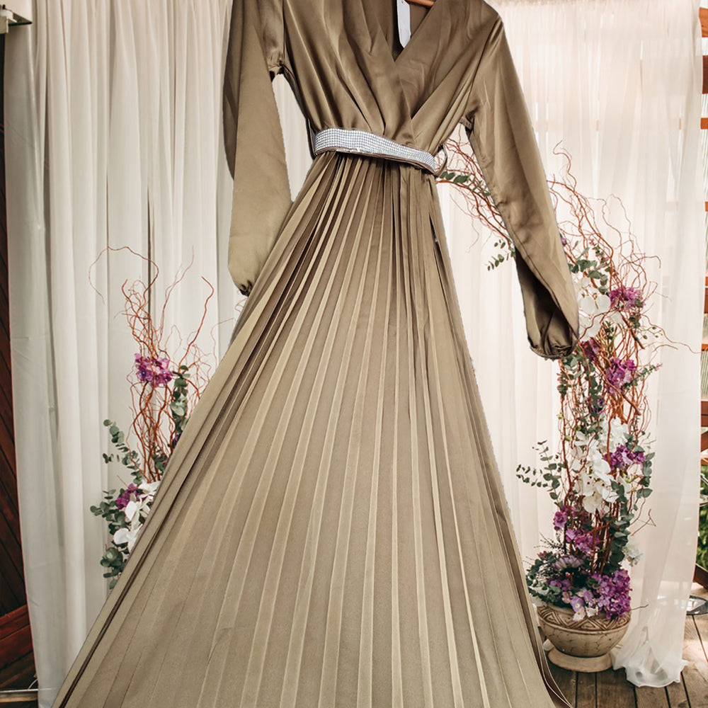 
                      
                        Long Sleeve Pleated Maxi Dress
                      
                    