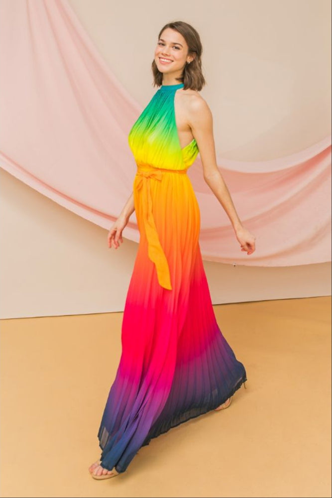 
                      
                        Semi-Sheer Pleated Maxi Dress
                      
                    