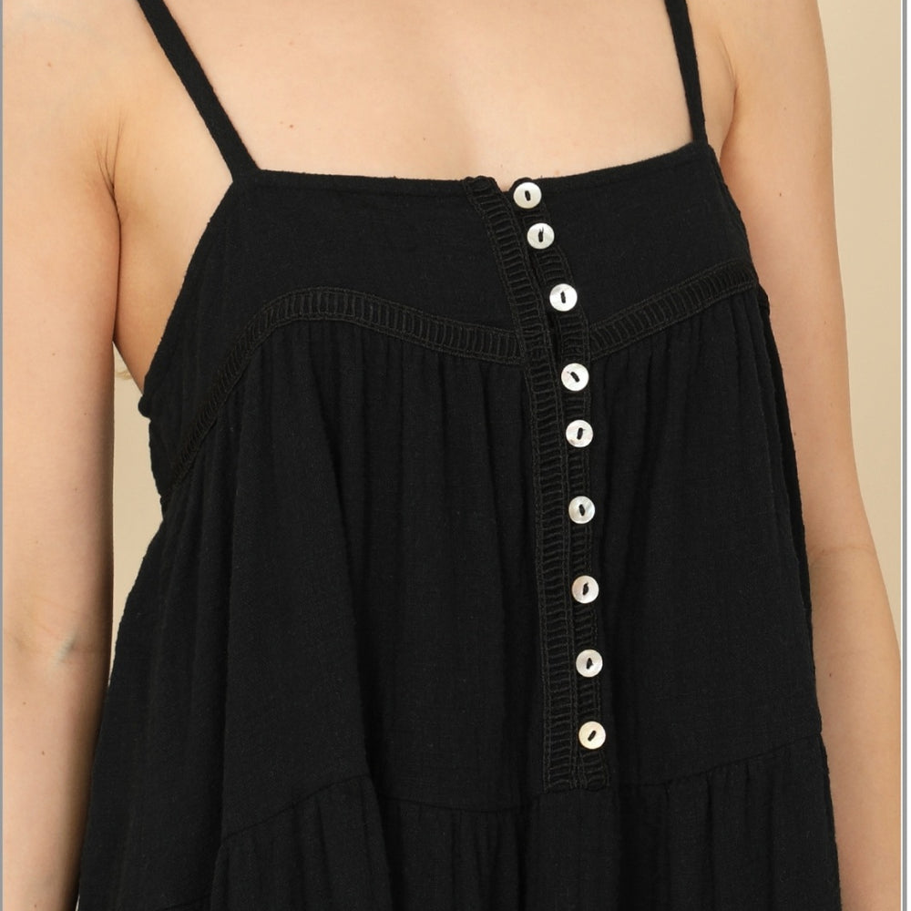 
                      
                        Spaghetti Strap Button Detail Dress
                      
                    