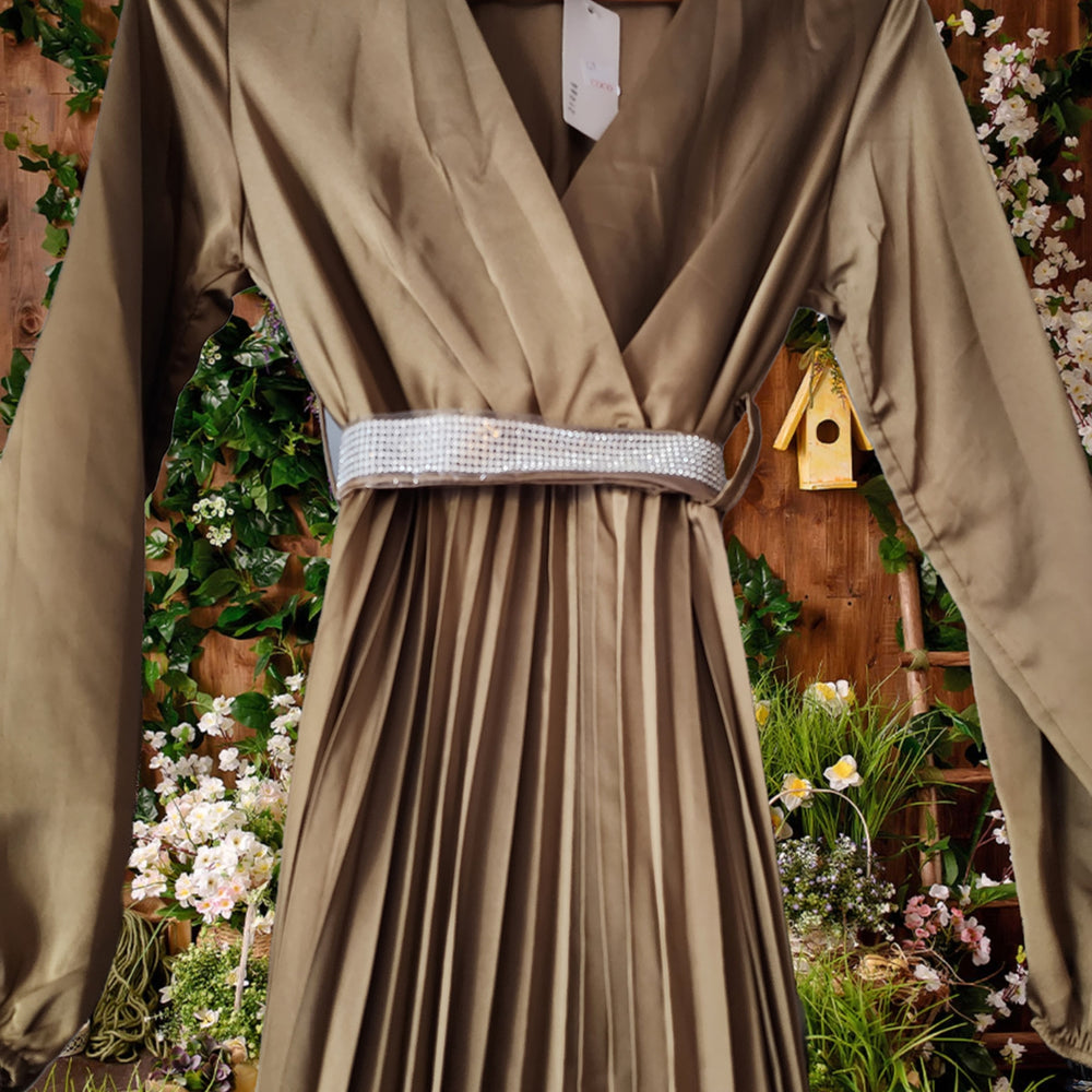 
                      
                        Long Sleeve Pleated Maxi Dress
                      
                    