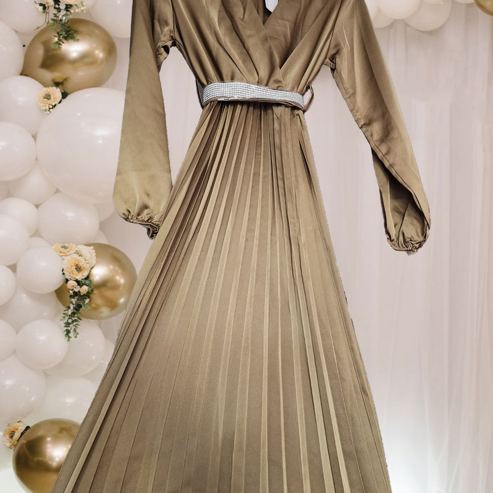 
                      
                        Long Sleeve Pleated Maxi Dress
                      
                    