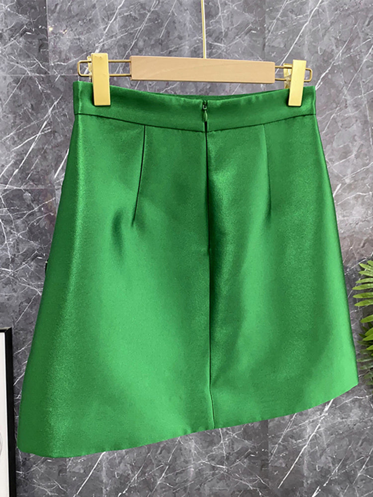 
                      
                        Green Patchwork Appliques Mini Skort
                      
                    