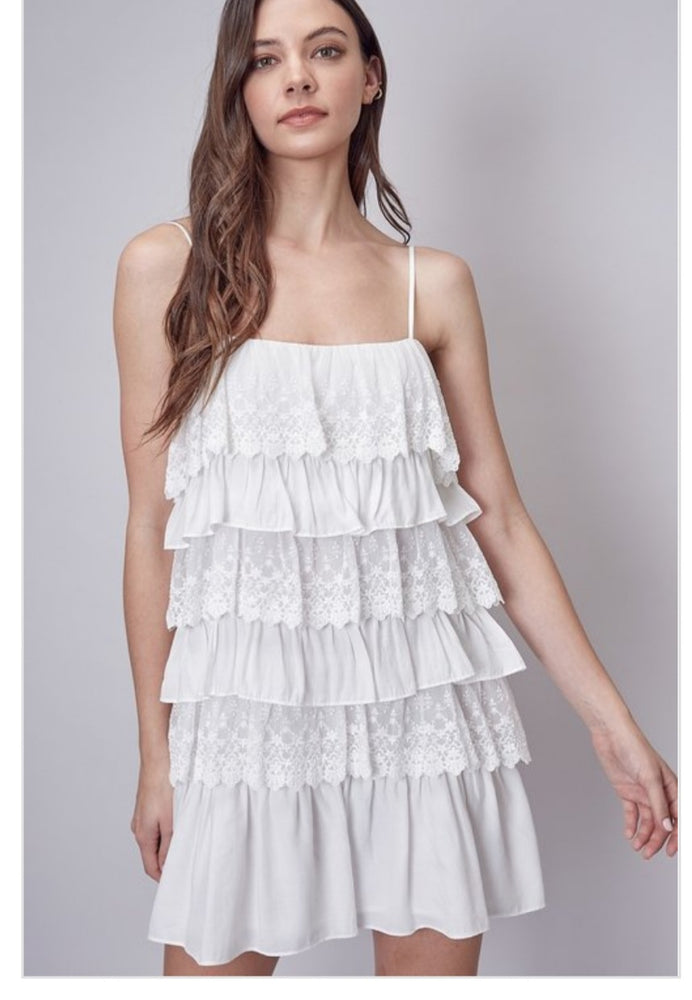 
                      
                        DO+BE Spaghetti Strap Layer White Dress
                      
                    