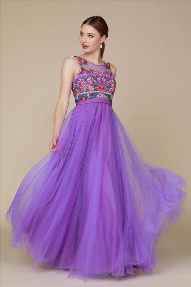 
                      
                        Tulle Embroidery Top Design Gown Lavender
                      
                    