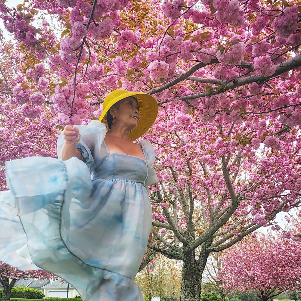 
                      
                        Misty Sky Tie Dye Organza Summer Midi Dress
                      
                    