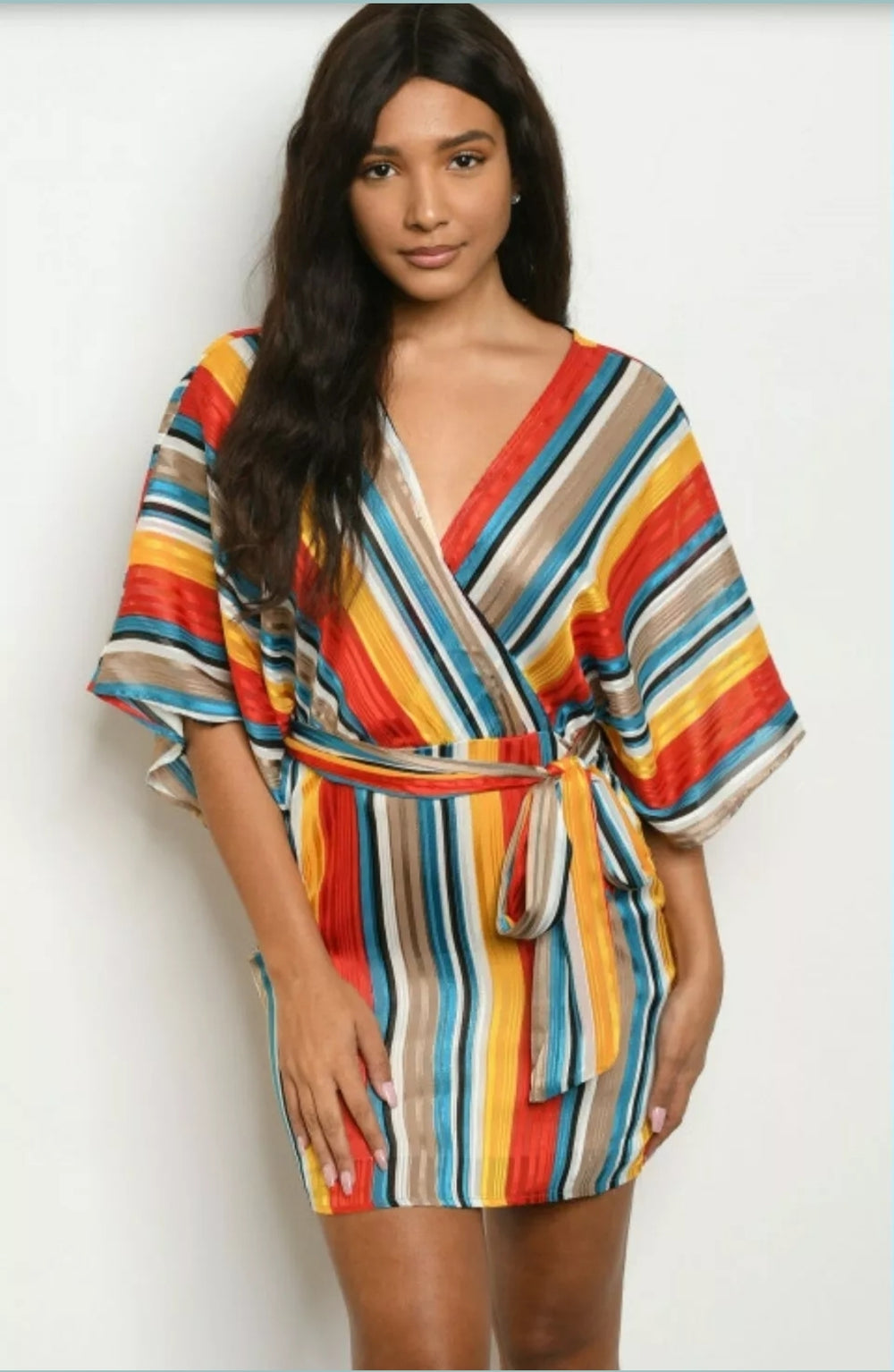 Color Stripes Tunic Dress