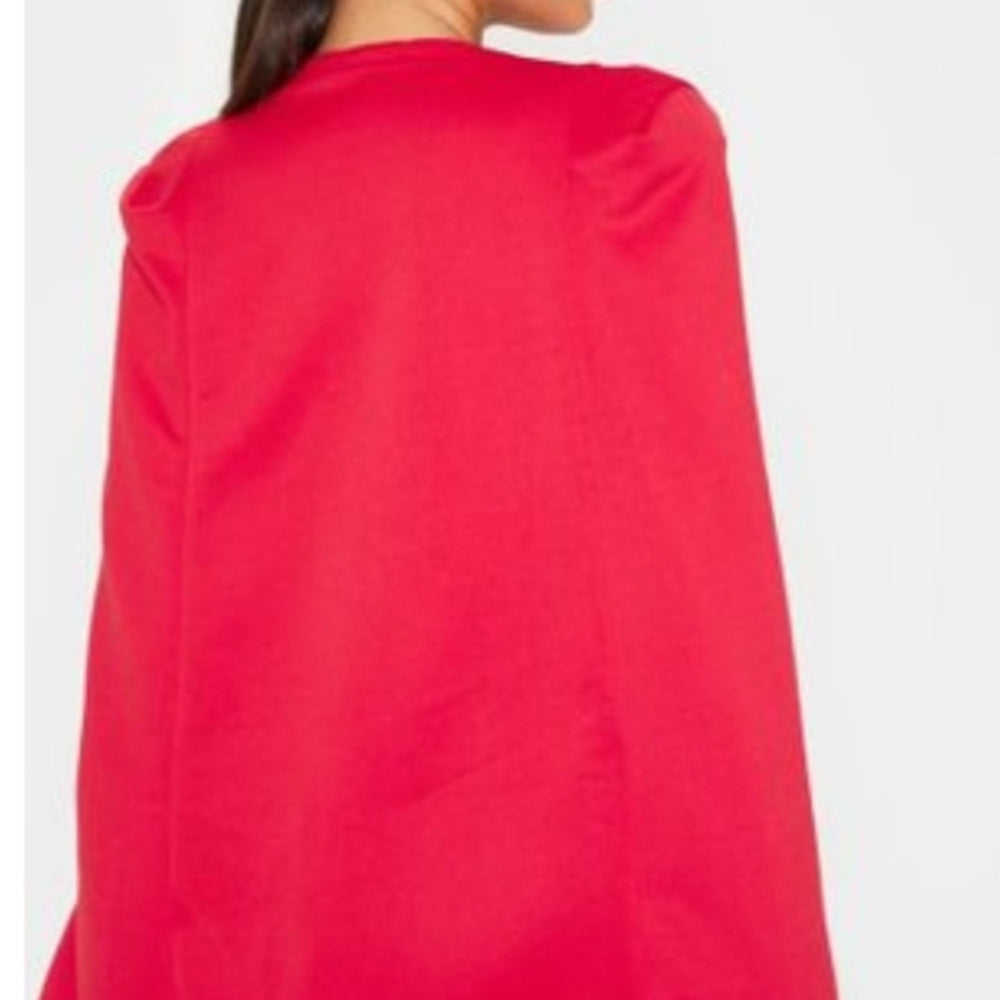 
                      
                        Red Cape Jacket with Slits
                      
                    