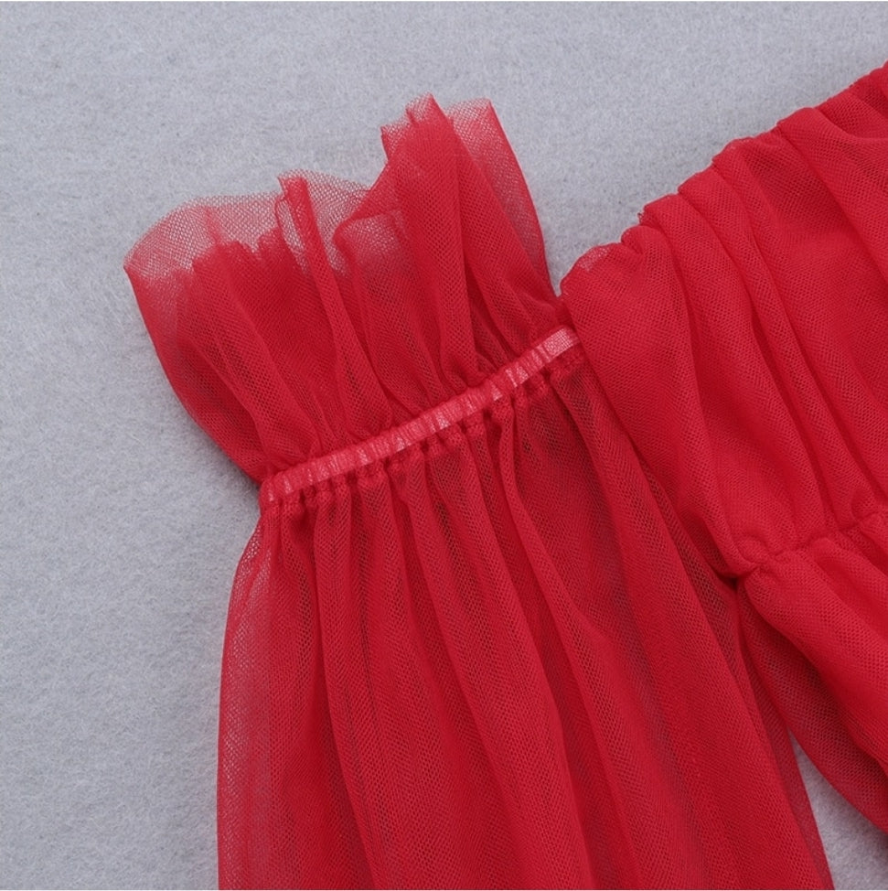 
                      
                        Sexy Solid Red Tiered Ruffles Dress
                      
                    