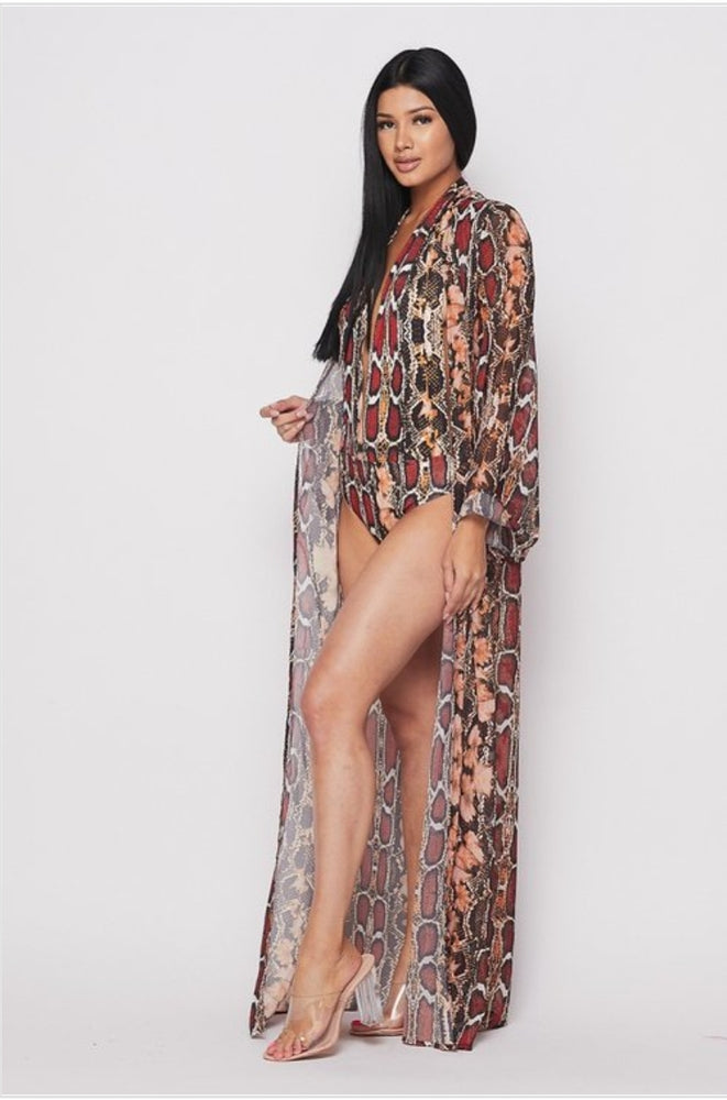 
                      
                        Snakeskin Open Front Kimono
                      
                    