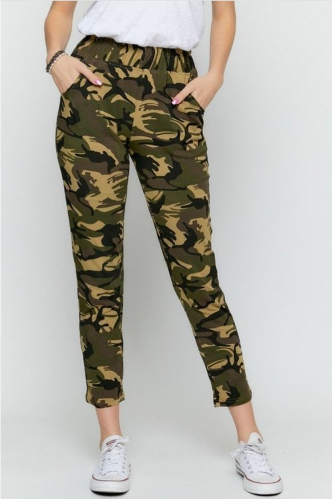 
                      
                        Army Camouflage Print Elastic Waist Pants
                      
                    