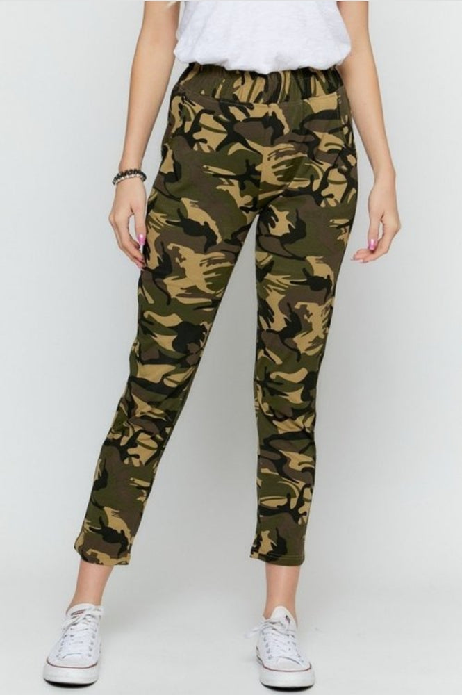 
                      
                        Army Camouflage Print Elastic Waist Pants
                      
                    