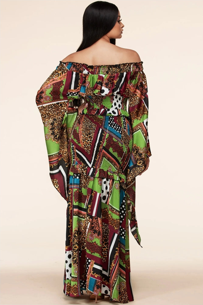 
                      
                        Latiste Multi Print Off Shoulder Maxi Dress
                      
                    