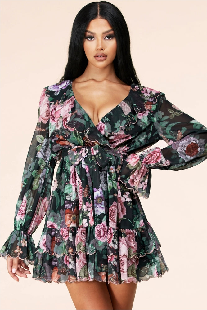 
                      
                        Latiste Ruched Floral Mini Dress
                      
                    