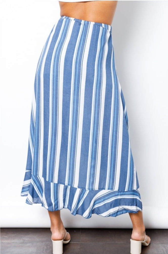 Stripe  Overlay Maxi Skirt