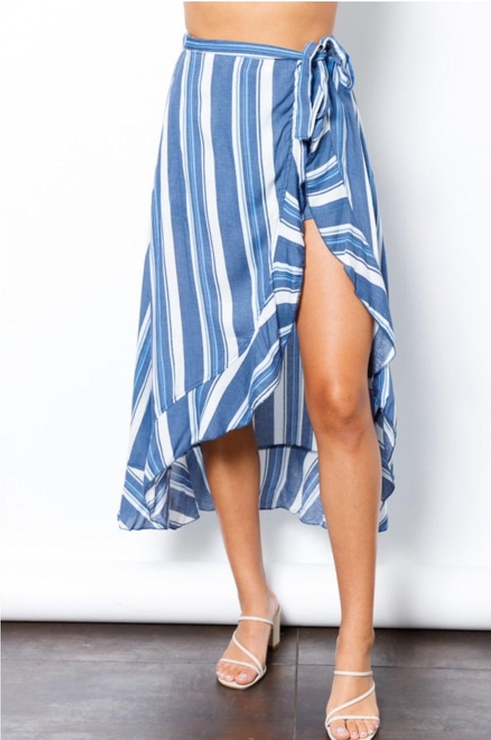 Stripe  Overlay Maxi Skirt