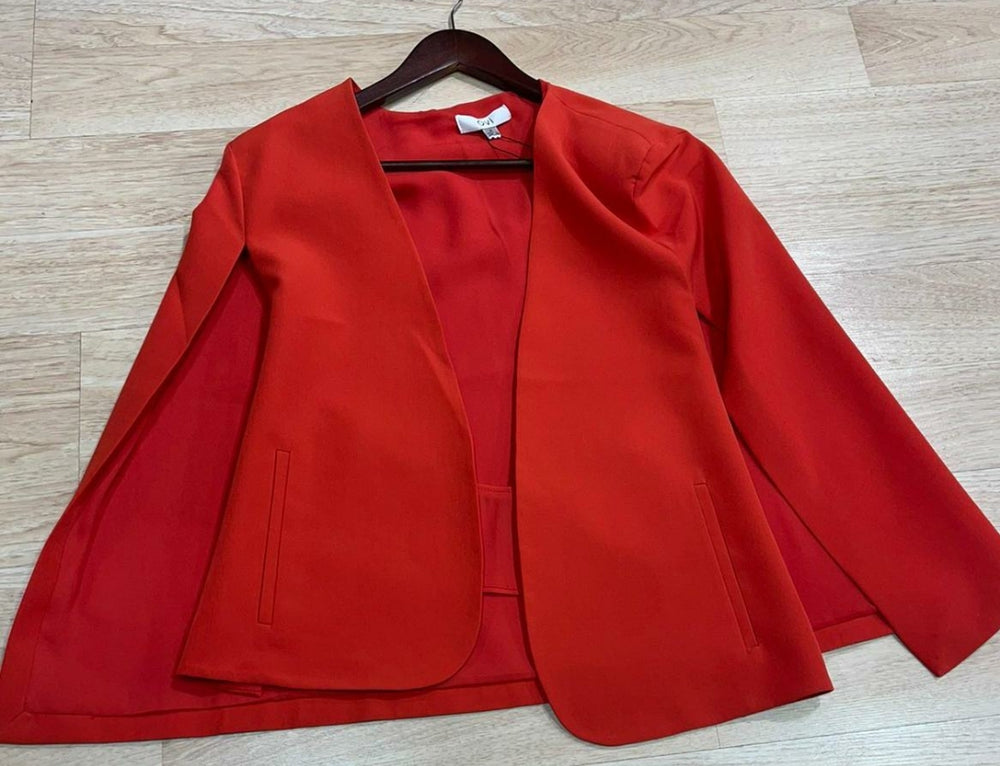 
                      
                        Red Cape Jacket with Slits
                      
                    