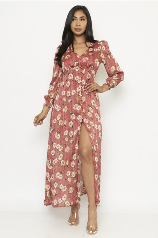 
                      
                        Long Sleeves Floral Maxi Dress
                      
                    