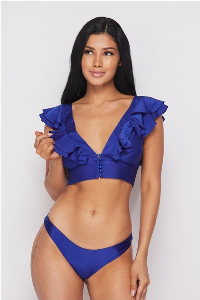 
                      
                        Royal Blue Ruffled Two Piece Bikini
                      
                    