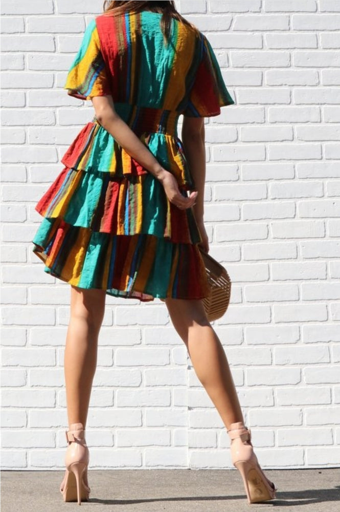 
                      
                        Multi Color Ruffled Mini Dress
                      
                    