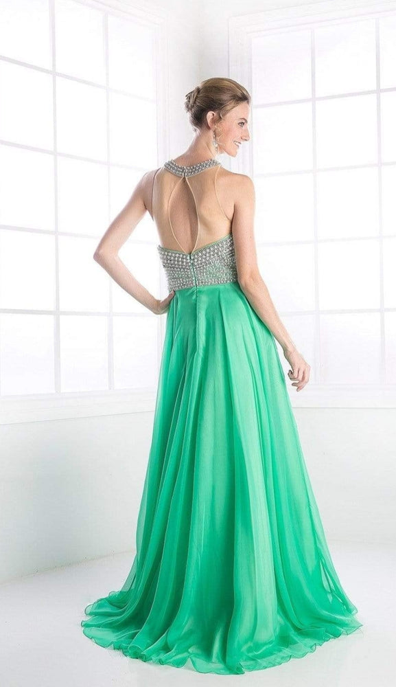 
                      
                        Chiffon Beaded Gown Green
                      
                    