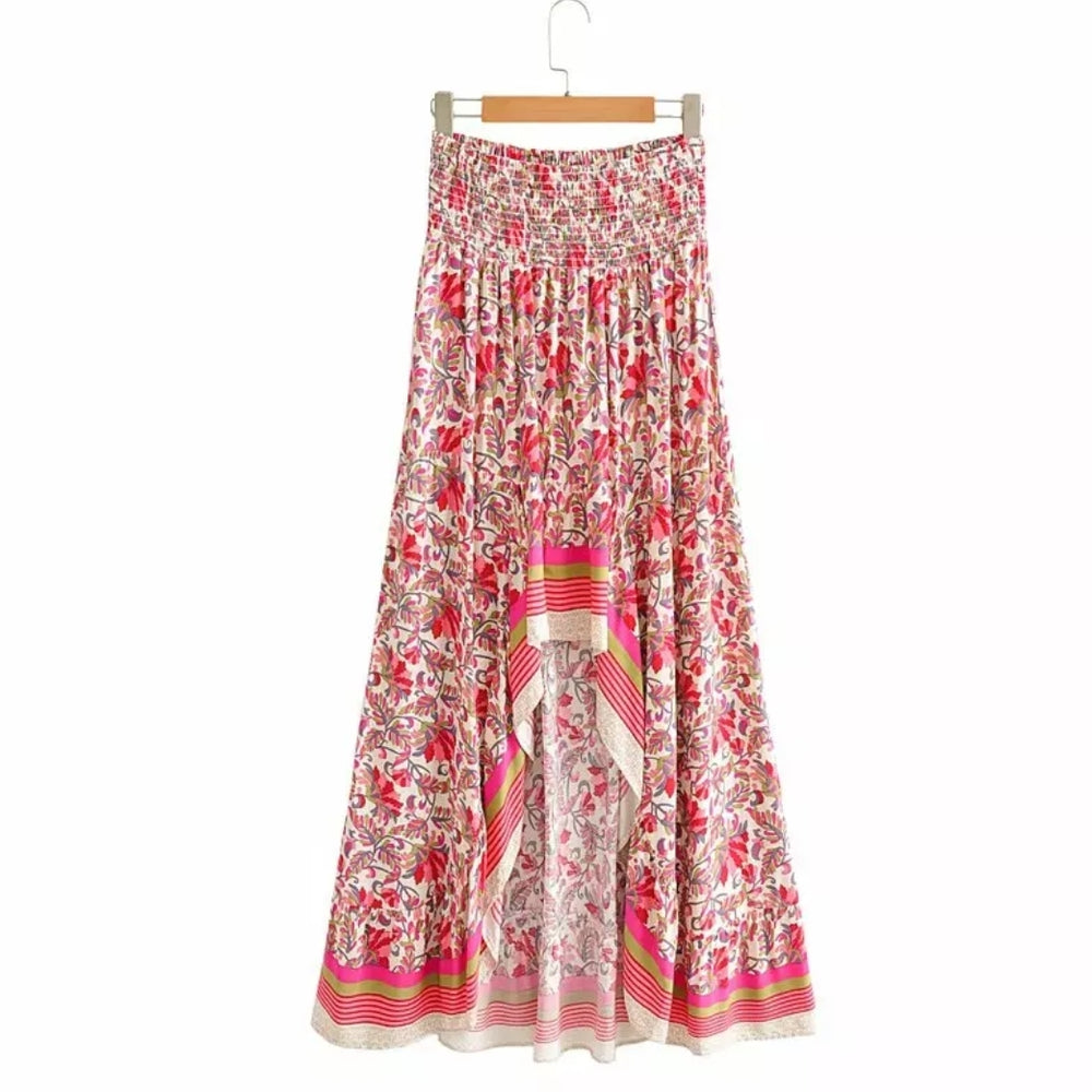 
                      
                        Printed Hi-Low Maxi Skirt
                      
                    