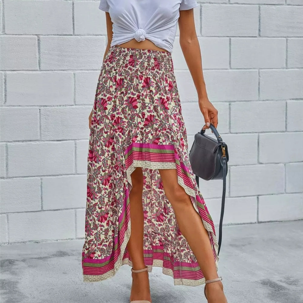 
                      
                        Printed Hi-Low Maxi Skirt
                      
                    