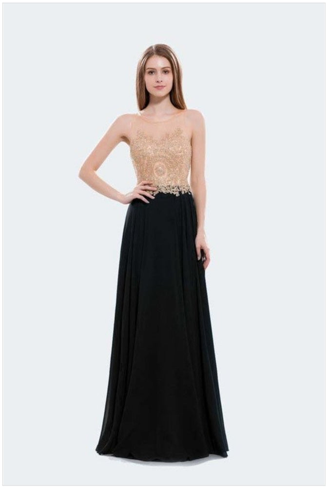 
                      
                        Gold Jersey Beaded Gown Black
                      
                    