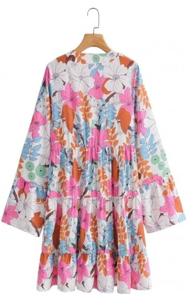 
                      
                        Printed Long Sleeve Bohemian Dress
                      
                    