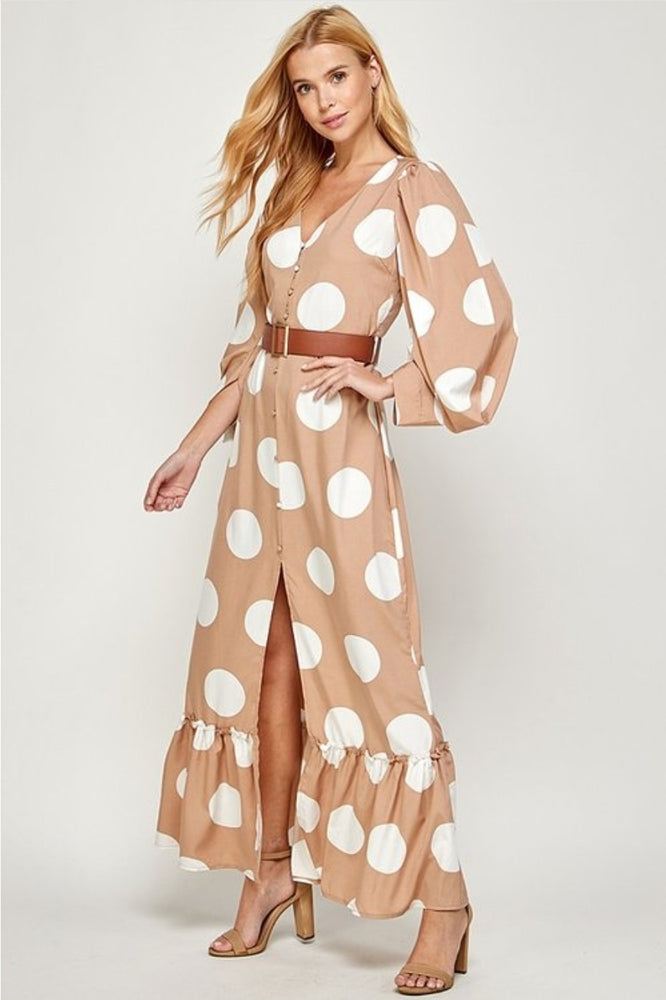 
                      
                        Polkadot Long Sleeve Maxi Dress
                      
                    