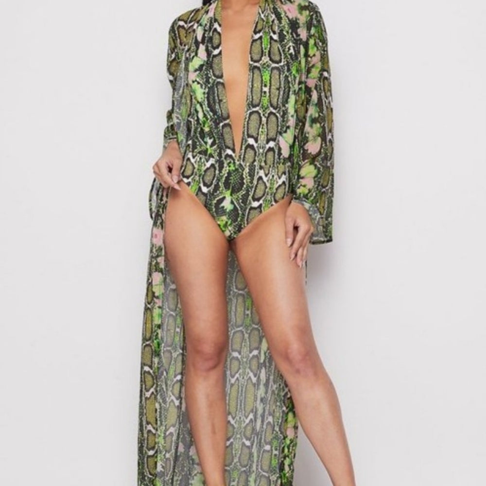 
                      
                        Snakeskin Open Front Kimono
                      
                    