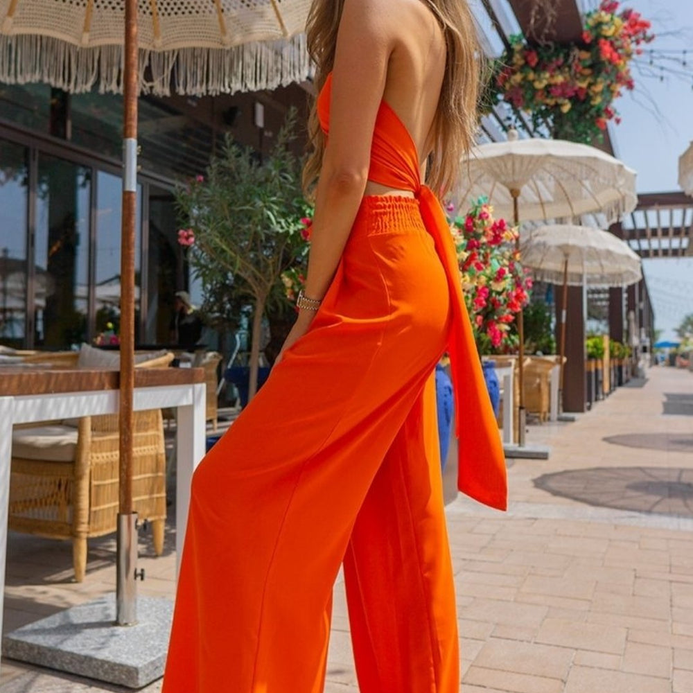 
                      
                        Orange Palazzo Trousers & Crossover Crop Top
                      
                    