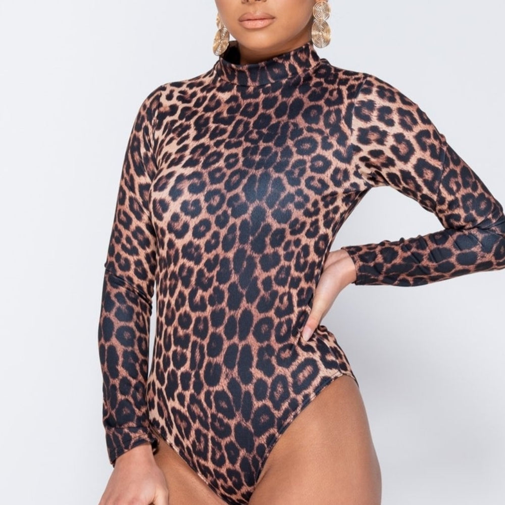 
                      
                        Leopard Print High Neck Long Sleeve Bodysuit
                      
                    