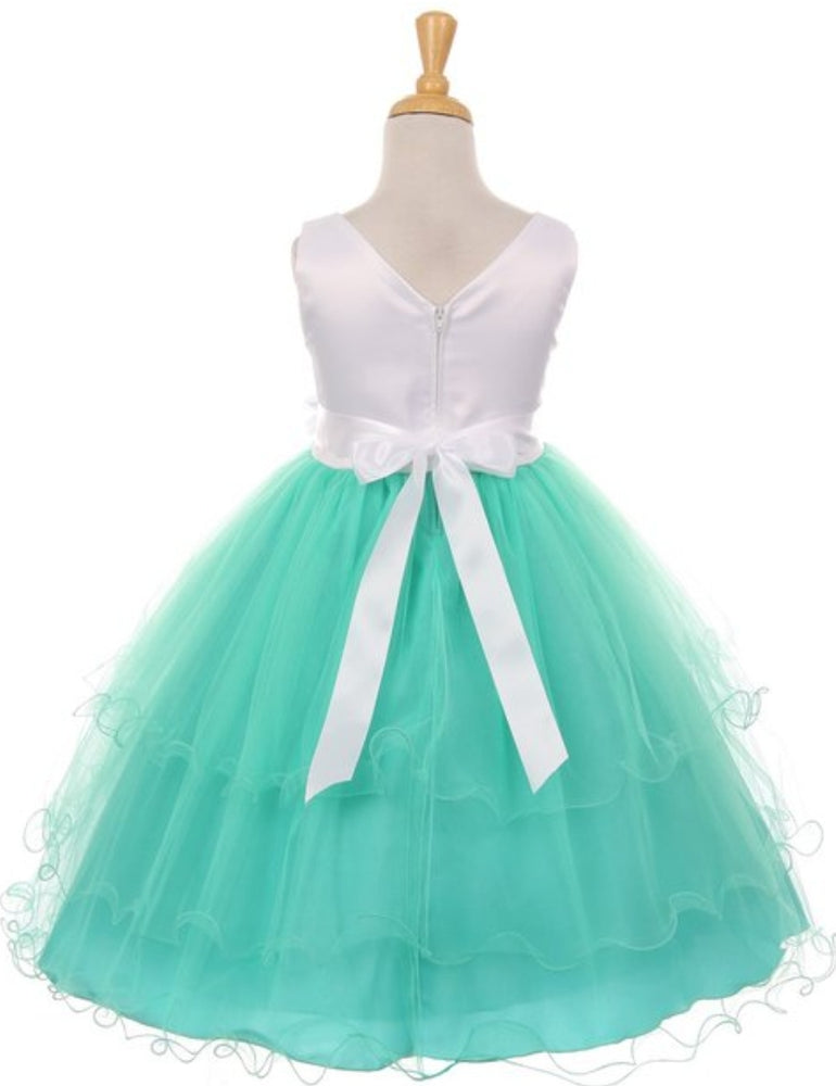 
                      
                        Flower Girl Mint Two Tone Dress
                      
                    