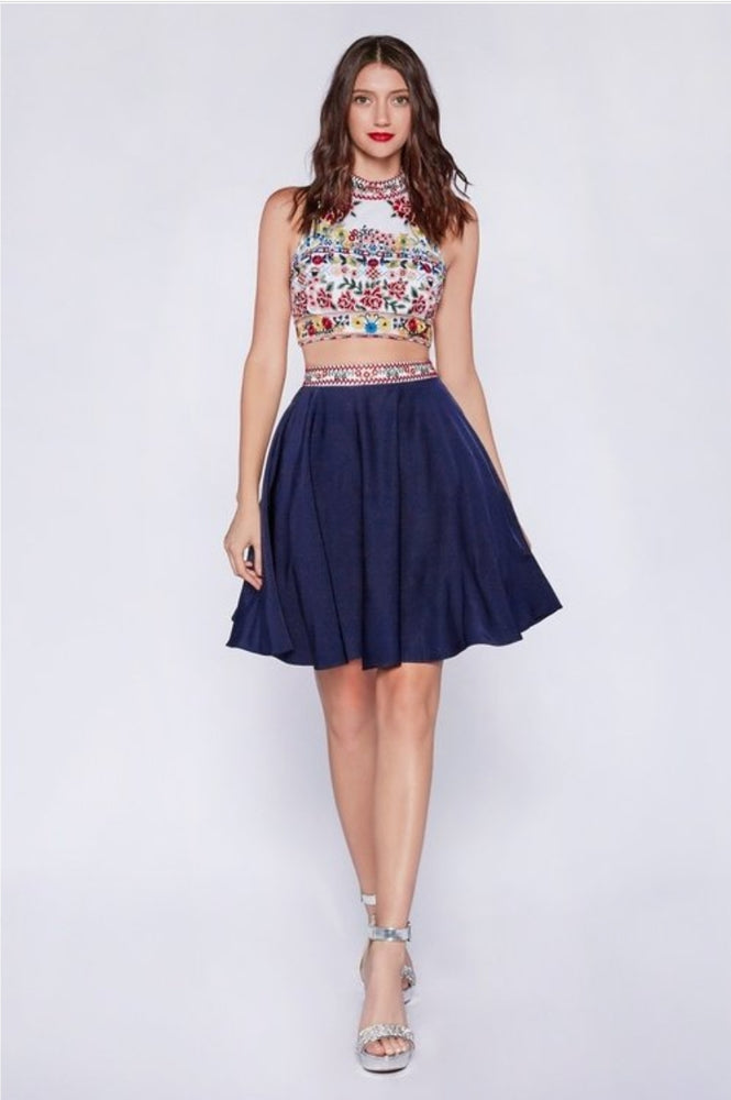 
                      
                        Two Piece Short Dress With Embroidered Top
                      
                    