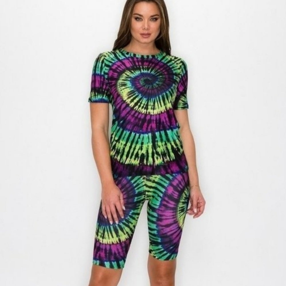 
                      
                        Swirl Tie Dye Bikers Two Piece Set
                      
                    