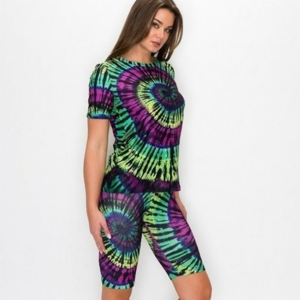 
                      
                        Swirl Tie Dye Bikers Two Piece Set
                      
                    