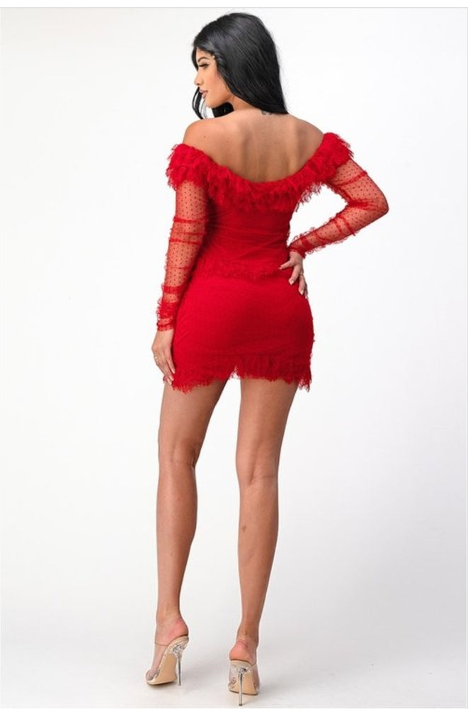 
                      
                        Lace Mini Dress Red
                      
                    