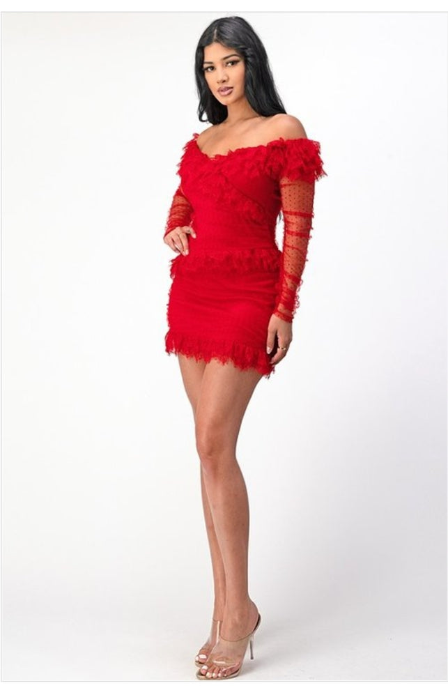 
                      
                        Lace Mini Dress Red
                      
                    