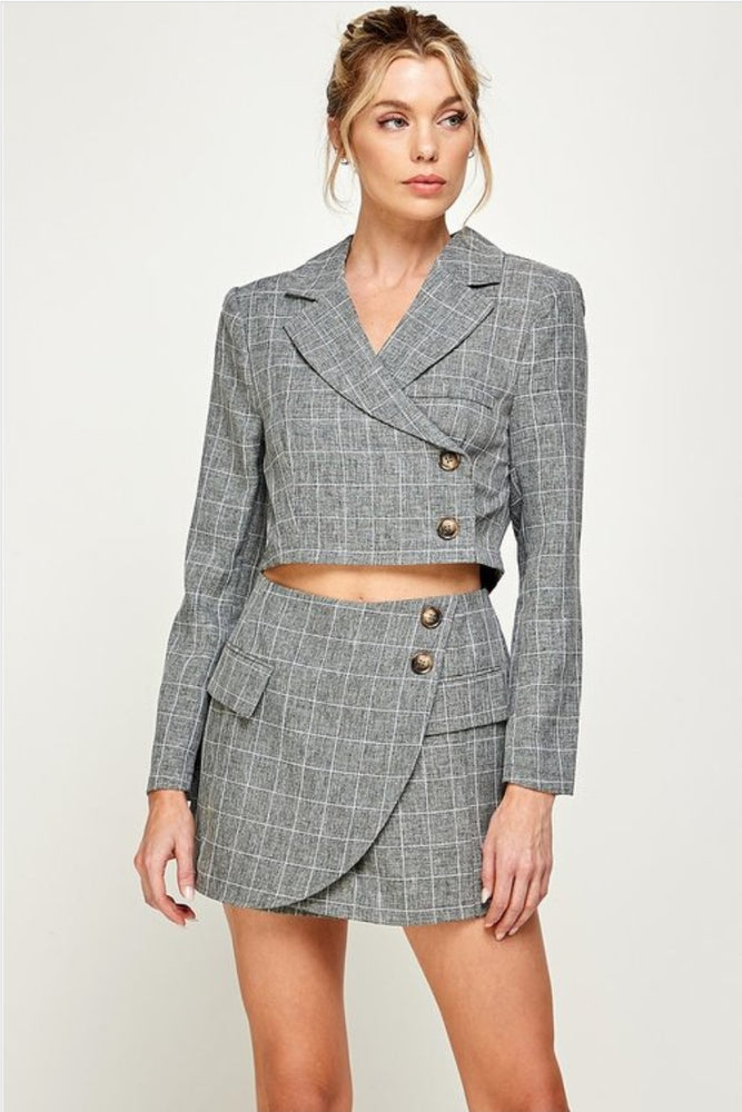 Blazer Top With Skort Set