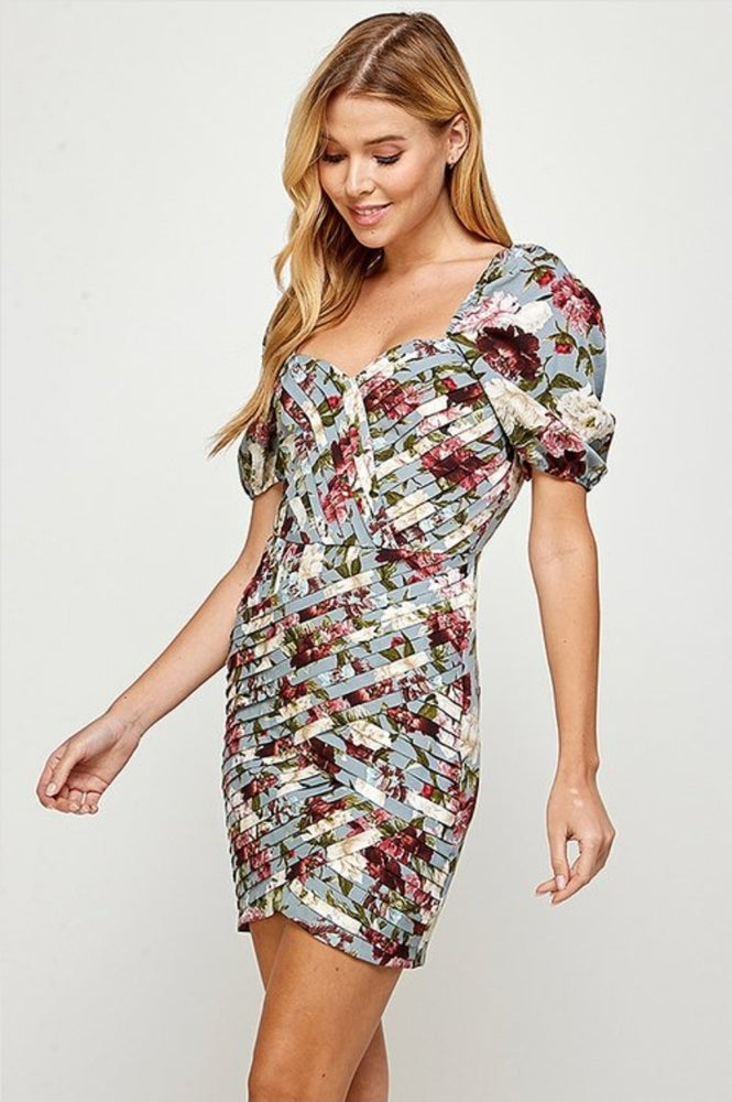 
                      
                        Printed Over Pleats Mini Dress
                      
                    