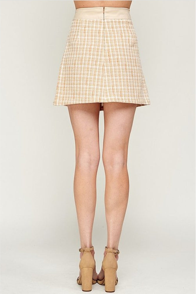 Pink Tweed A-line Skirt