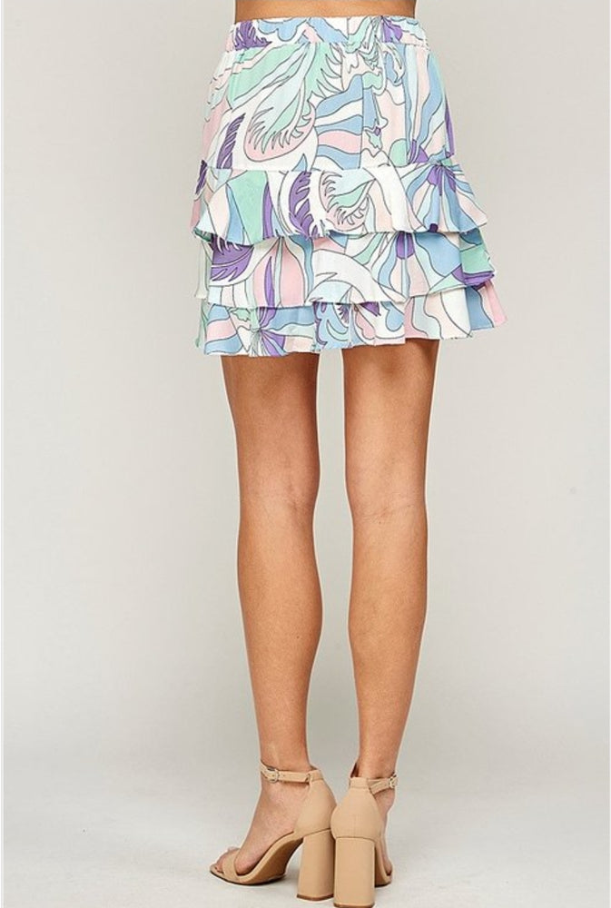 
                      
                        Printed Ruched Mini Skirt
                      
                    