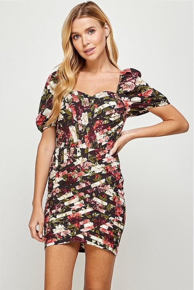 
                      
                        Printed Over Pleats Mini Dress
                      
                    