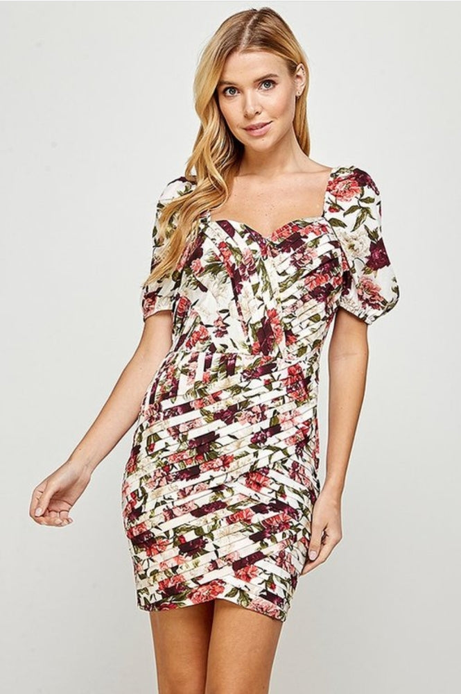 
                      
                        Printed Over Pleats Mini Dress
                      
                    