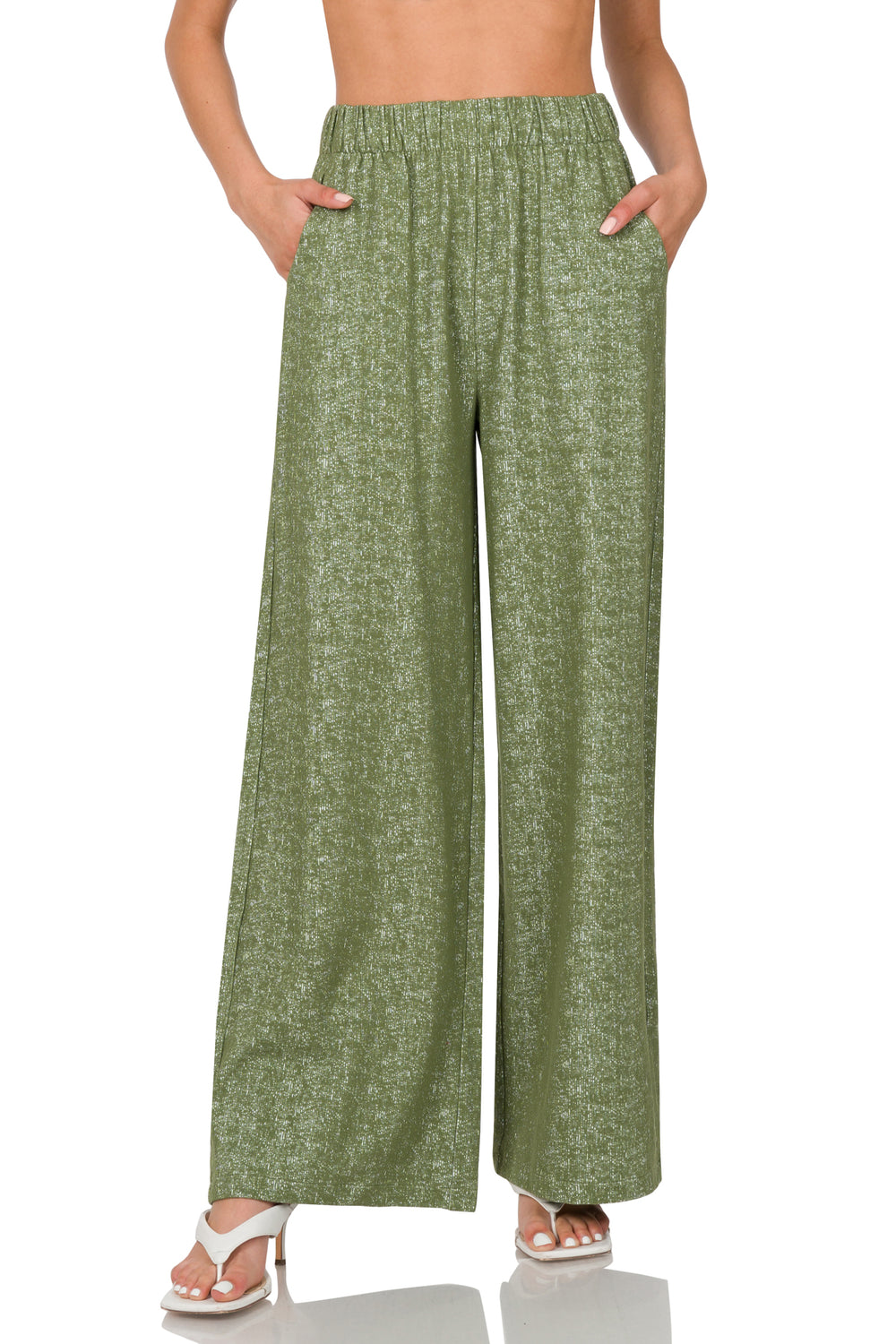 Elastic Wide Leg Pants