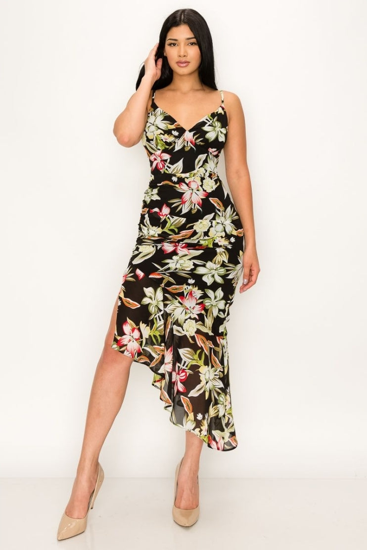 Banjul Floral Side Slit Dress – Fabjetsetter Fashion Boutique